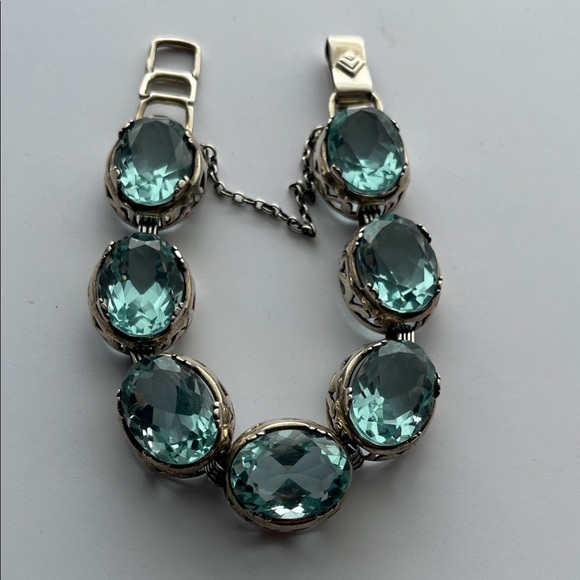 Silpada Jewelry - Silpada Sterling Silver and Blue Faceted Glass Bracelet